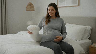 Put the small pillow under your belly.